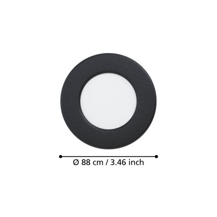 Eglo - LED ugradna stropna svjetiljka LED/3,7W/230V 2700/4000/6500K Ø 8,8 cm crna