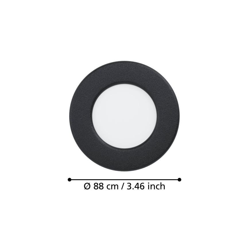 Eglo - LED ugradna stropna svjetiljka LED/3,7W/230V 2700/4000/6500K Ø 8,8 cm crna
