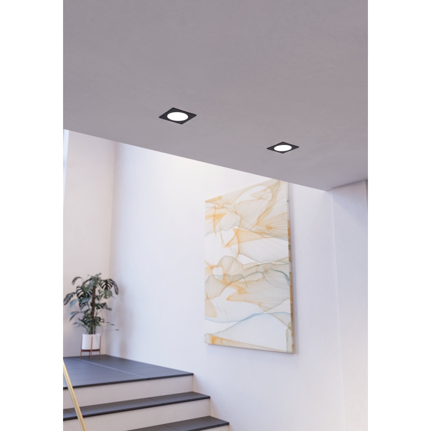 Eglo - LED ugradna stropna svjetiljka LED/18,5W/230V 2700/4000/6500K 21,6x21,6 cm crna