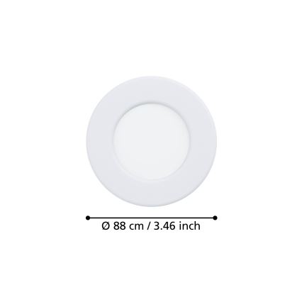 Eglo - SET 3x LED ugradne stropne svjetiljke LED/3,7W/230V 2700/4000/6500K prom. 8,8 cm bijela