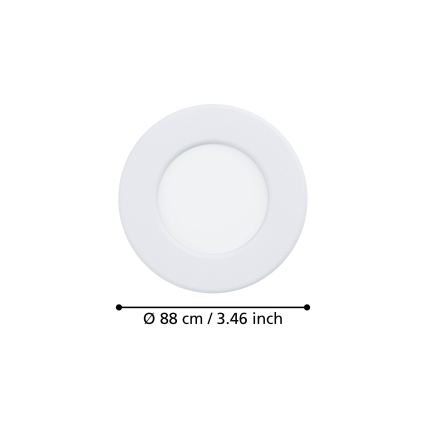 Eglo - LED ugradna svjetiljka LED/3,7W/230V 2700/4000/6500K Ø 8,8 cm bijela