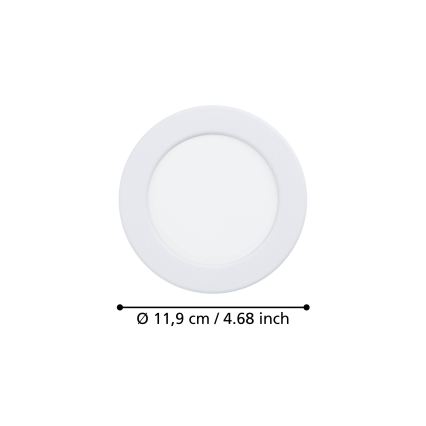 Eglo - LED ugradna stropna svjetiljka LED/6,3W/230V 2700/4000/6500K promjer 11,9 cm bijela