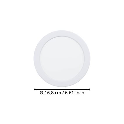 Eglo - LED ugradna svjetiljka LED/10,5W/230V 2700/4000/6500K Ø 16,8 cm bijela
