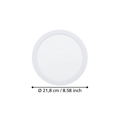 Eglo - Ugradna LED svjetiljka LED/18,5W/230V 2700/4000/6500K promjer 21,6 cm bijela
