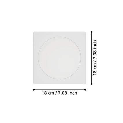 Eglo - LED ugradna stropna svjetiljka LED/10,5W/230V 2700/4000/6500K 16,6x16,6 cm bijela