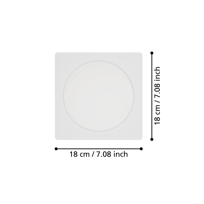 Eglo - LED ugradna stropna svjetiljka LED/10,5W/230V 2700/4000/6500K 16,6x16,6 cm bijela