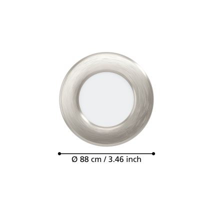 Eglo - LED ugradna stropna svjetiljka LED/3,7W/230V 2700/4000/6500K promjer 8,8 cm matni krom