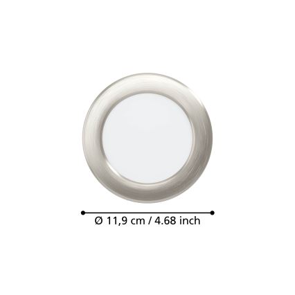 Eglo - Ugradna LED svjetiljka LED/6,3W/230V 2700/4000/6500K promjer 11,9 cm matni krom
