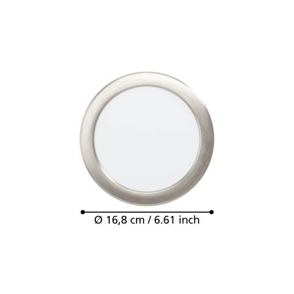 Eglo - Ugradna LED svjetiljka LED/10,5W/230V 2700/4000/6500K Ø 16,8 cm matirani krom