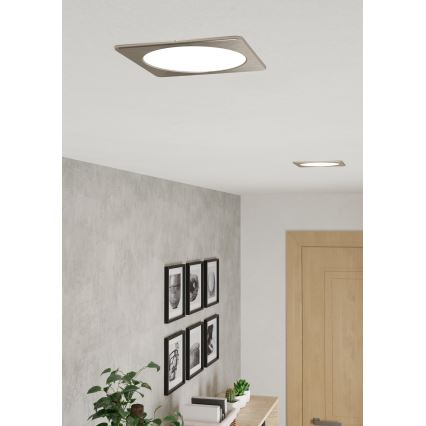 Eglo - LED ugradna stropna svjetiljka 10,5W/230V 2700/4000/6500K 16,6x16,6 cm matirani krom