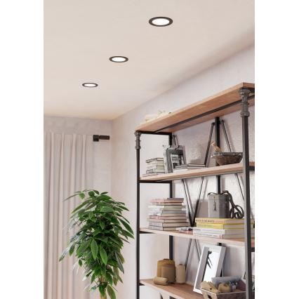 Eglo - LED kupaonsko ugradno stropno svjetlo LED/6,3W/230V 2700/4000/6500K Ø 11,9 cm IP44 crno