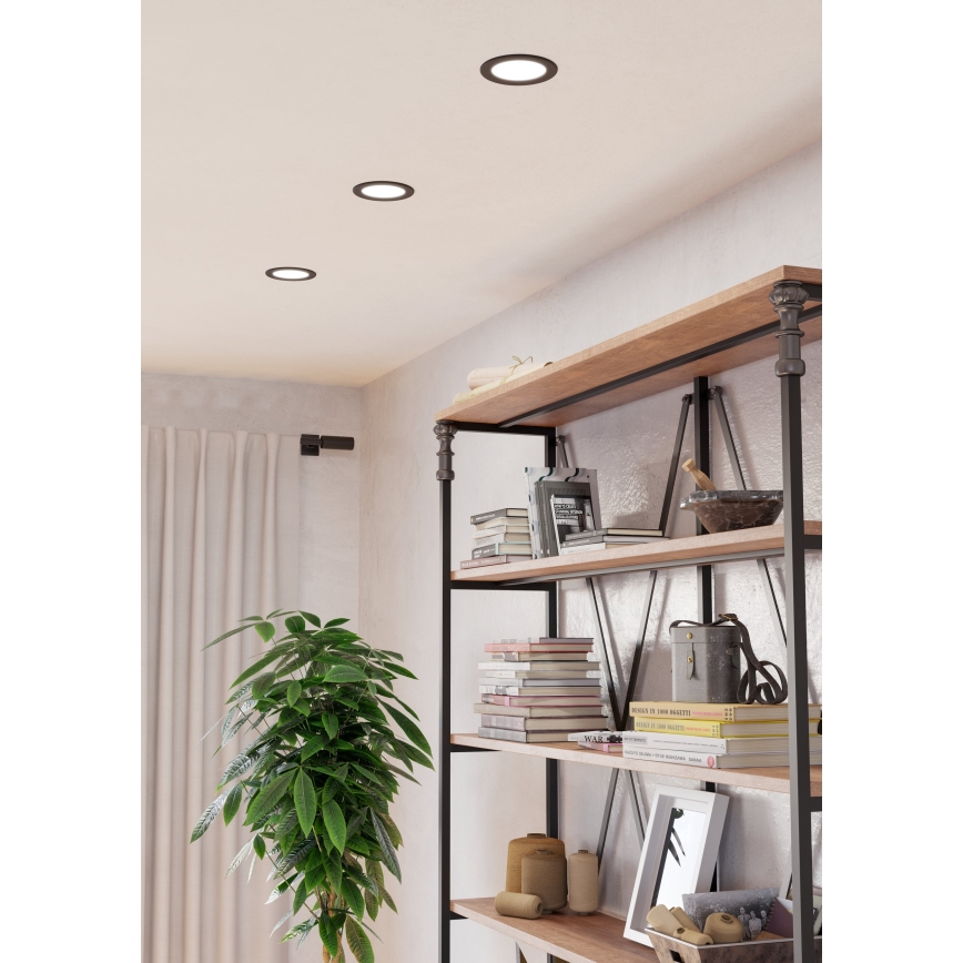 Eglo - LED kupaonsko ugradno stropno svjetlo LED/6,3W/230V 2700/4000/6500K Ø 11,9 cm IP44 crno