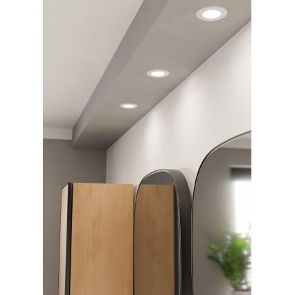 Eglo - LED ugradno stropno svjetlo za kupaonicu, 3,7 W, 230 V, 2700/4000/6500 K, Ø 8,8 cm, IP44, bijela