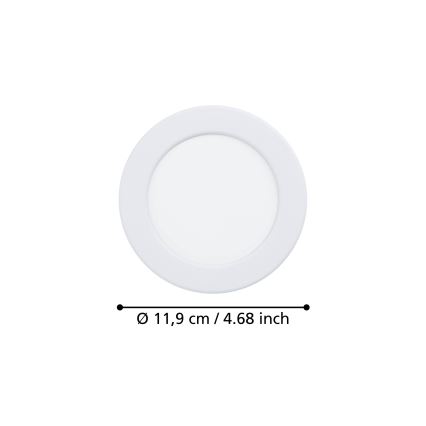 Eglo - LED kupaonsko ugradno stropno svjetlo LED/6,3W/230V 2700/4000/6500K promjer 11,9 cm IP44 bijela