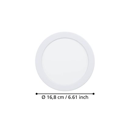 Eglo - LED ugradno stropno svjetlo za kupaonicu LED/10,5W/230V 2700/4000/6500K pr. 16,8 cm IP44 bijela