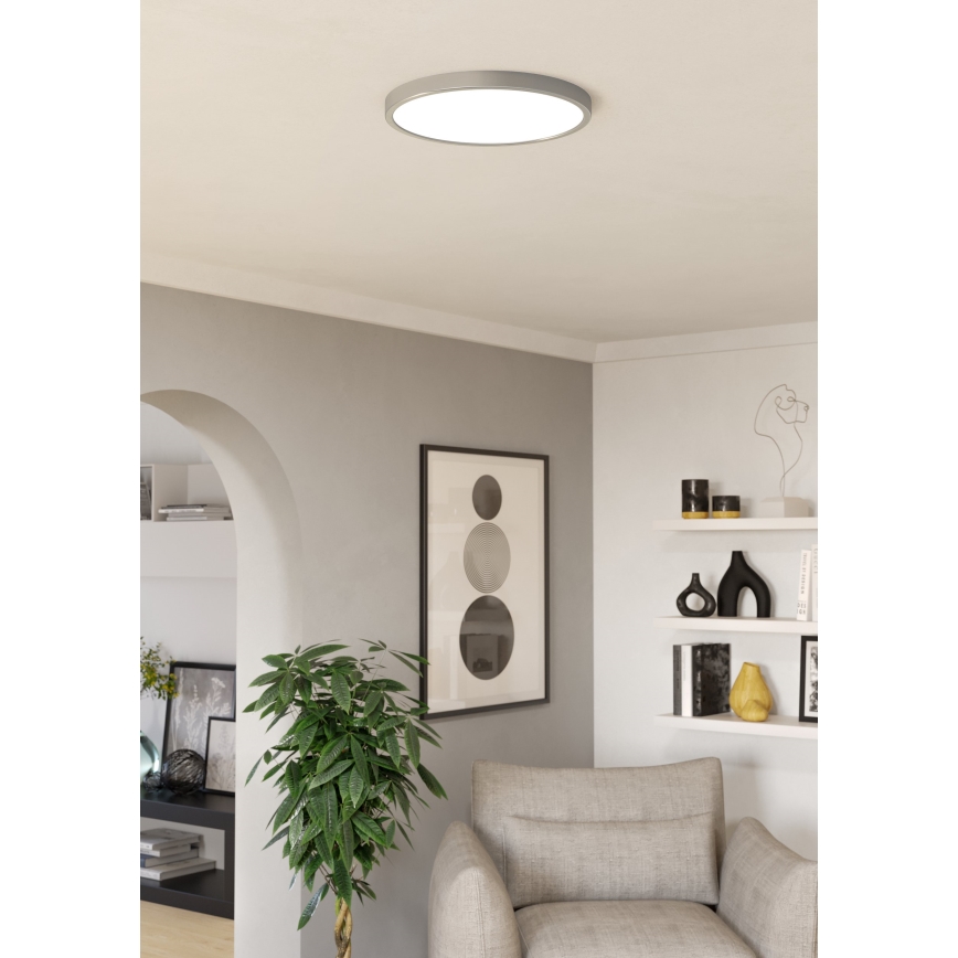 Eglo - LED RGBW prigušivo stropno svjetlo za kupaonicu LED/17,5W/230V 2700-6500K promjer 38,9 cm IP44 matni krom
