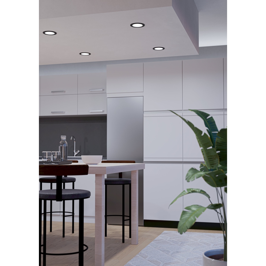 Eglo - LED RGBW prigušiva ugradna svjetiljka za kupaonicu LED/5W/230V 2700-6500K Ø 12 cm IP44 crna