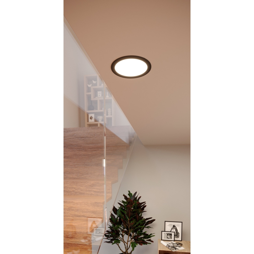 Eglo - LED RGBW prigušivo kupaonsko ugradno stropno svjetlo LED/9,5W/230V 2700-6500K Ø 16,8 cm IP44 crno