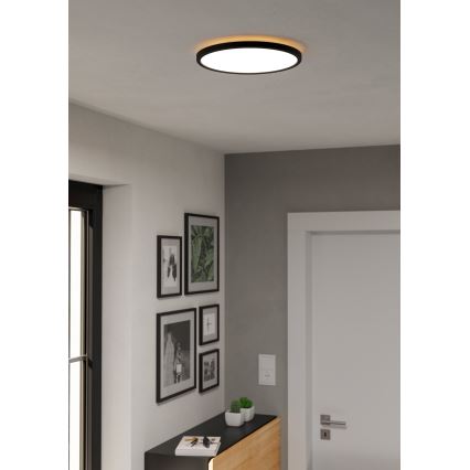 Eglo - LED Stropna svjetiljka za kupaonicu LED/13,9W/230V 2700/4000/6500K pr. 30 cm IP44 crna