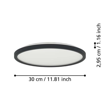 Eglo - LED Stropna svjetiljka za kupaonicu LED/13,9W/230V 2700/4000/6500K pr. 30 cm IP44 crna
