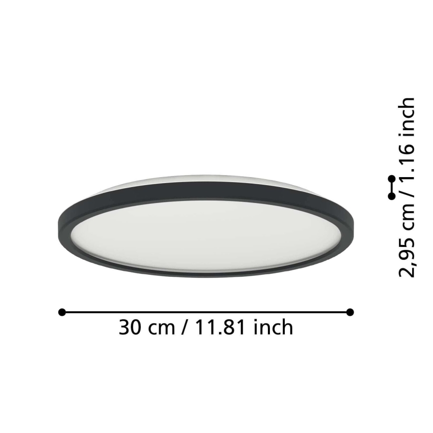 Eglo - LED Stropna svjetiljka za kupaonicu LED/13,9W/230V 2700/4000/6500K pr. 30 cm IP44 crna