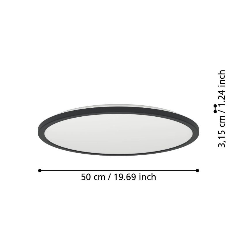 Eglo - LED Stropna svjetiljka za kupaonicu LED/16,8W/230V 2700/4000/6500K pr. 50 cm IP44 crna