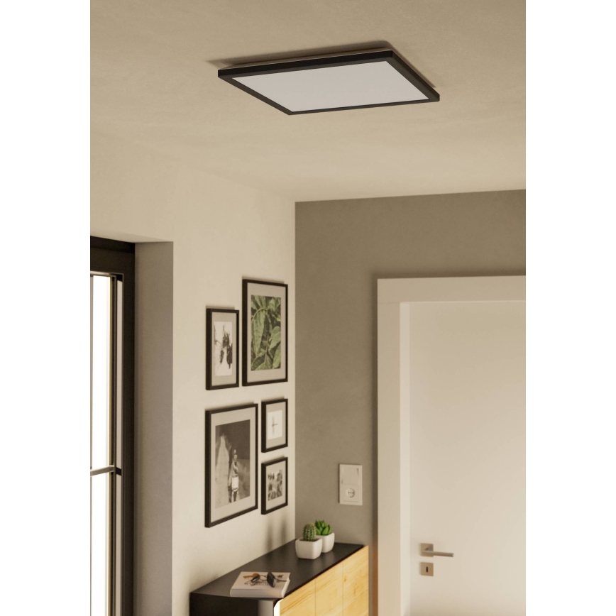 Eglo - LED Stropna svjetiljka za kupaonicu LED/17,6W/230V 2700/4000/6500K 39x39 cm IP44 crna