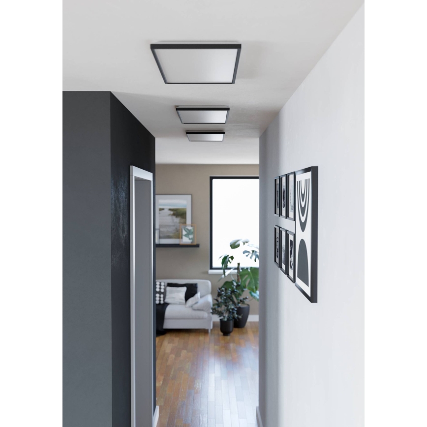 Eglo - LED Stropna svjetiljka za kupaonicu LED/17,2W/230V 2700/4000/6500K 30x57 cm IP44 crna