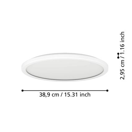 Eglo - LED Stropna svjetiljka za kupaonicu LED/18,5W/230V 2700/4000/6500K pr. 38,9 cm IP44 bijela