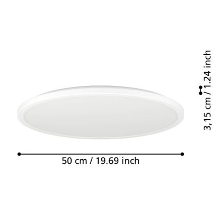 Eglo - LED stropna svjetiljka za kupaonicu LED/16,8W/230V 2700/4000/6500K promjer 50 cm IP44 bijela