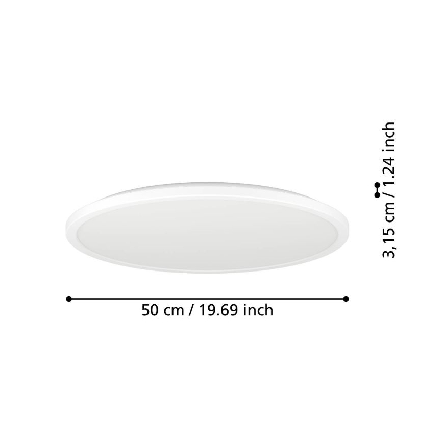 Eglo - LED stropna svjetiljka za kupaonicu LED/16,8W/230V 2700/4000/6500K promjer 50 cm IP44 bijela