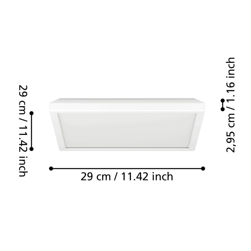 Eglo - LED Stropna svjetiljka za kupaonicu LED/13,4W/230V 2700/4000/6500K 29x29 cm IP44 bijela