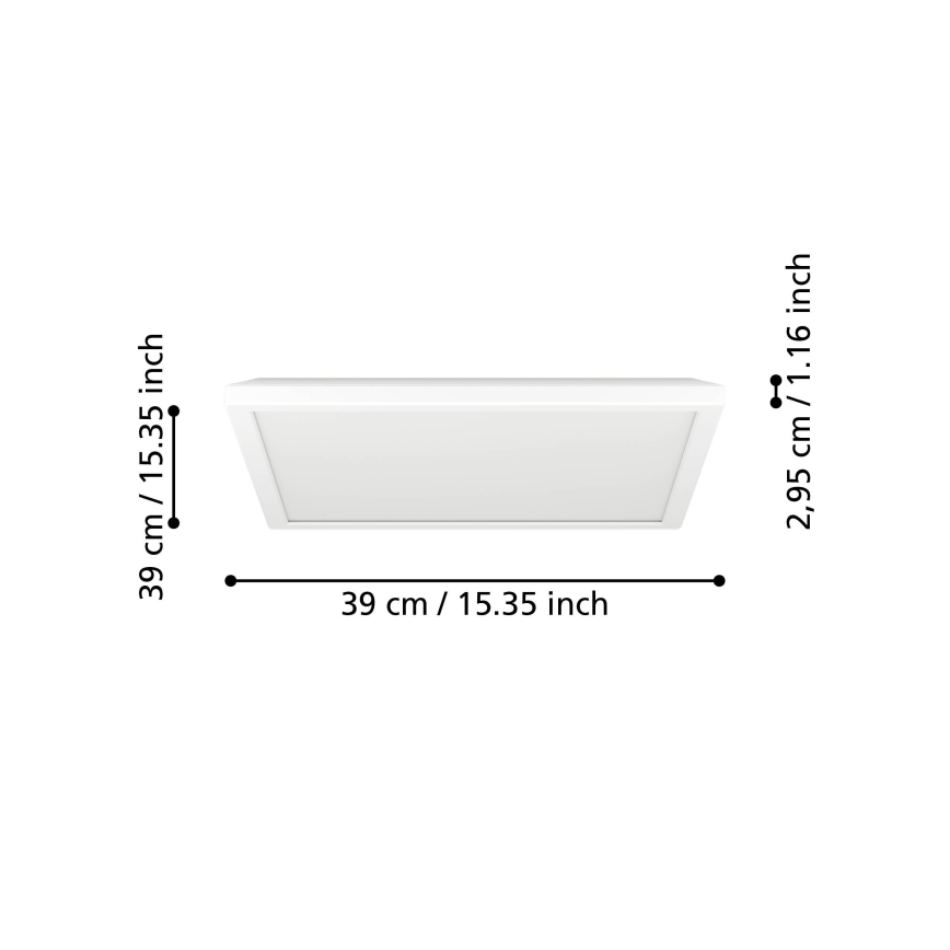 Eglo - LED Stropna svjetiljka za kupaonicu LED/17,6W/230V 2700K/4000K/6500K 39x39 cm IP44 bijela