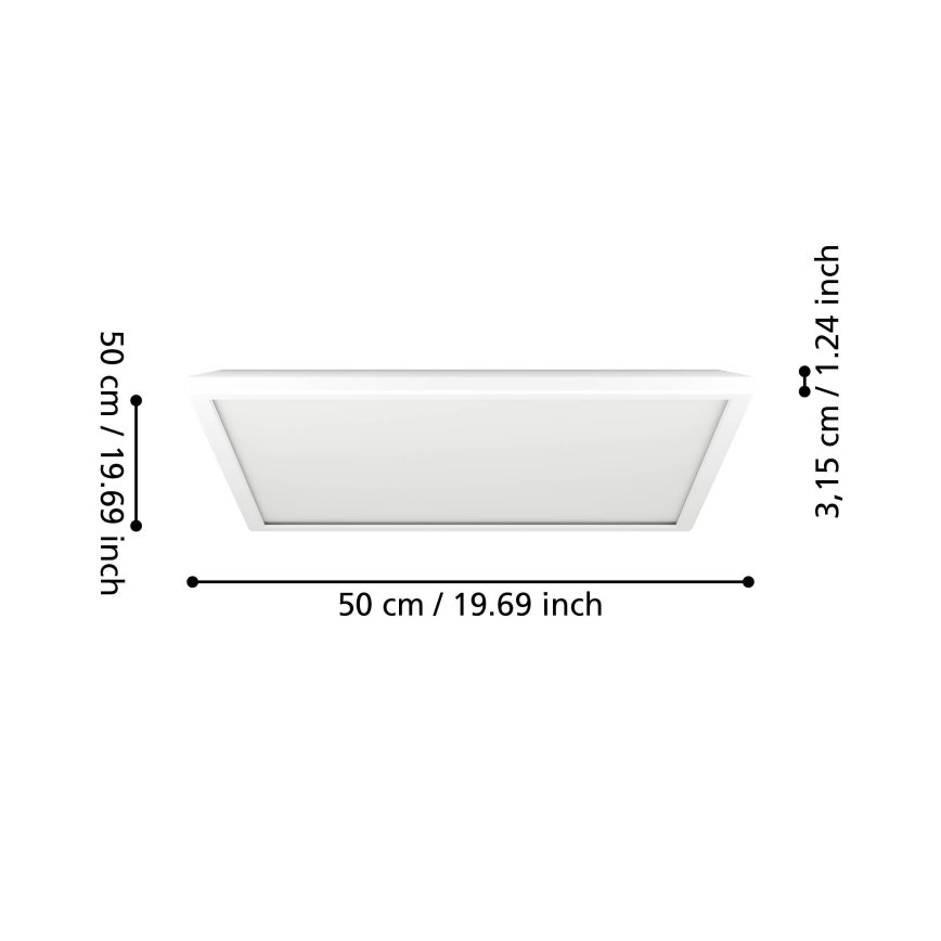 Eglo - LED Stropna svjetiljka za kupaonicu LED/17W/230V 2700/4000/6500K 50x50 cm IP44 bijela