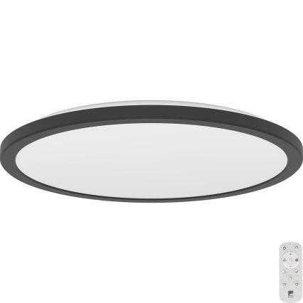 Eglo - LED Prigušiva stropna svjetiljka za kupaonicu LED/18,5W/230V 2700-6500K pr. 38,9 cm IP44 crna + daljinski upravljač