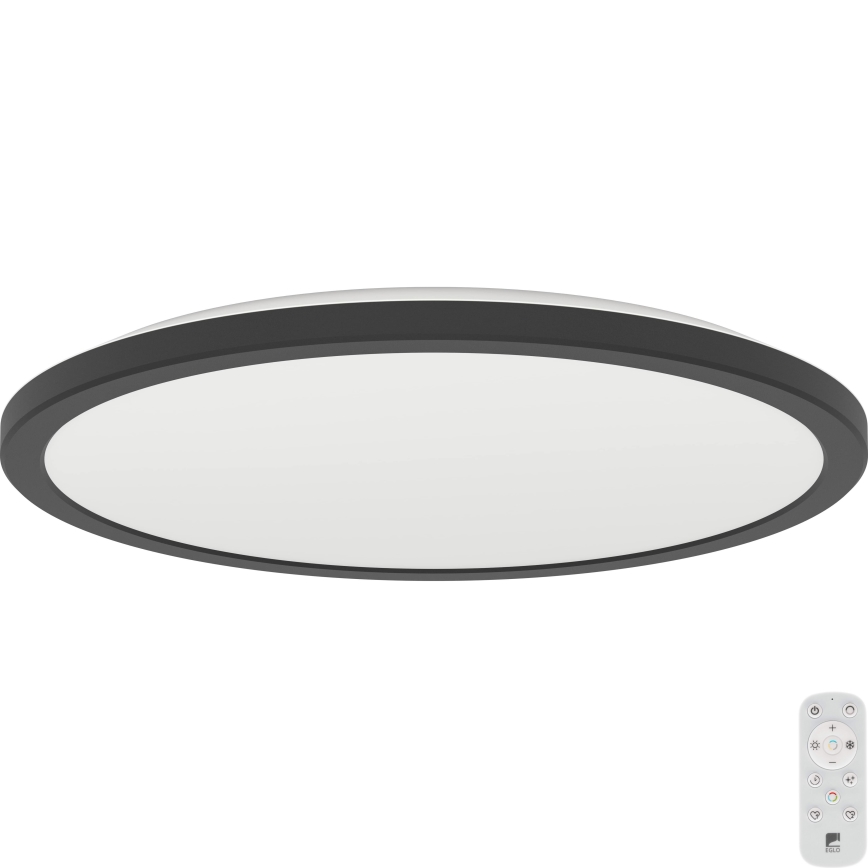 Eglo - LED Prigušiva stropna svjetiljka za kupaonicu LED/18,5W/230V 2700-6500K pr. 38,9 cm IP44 crna + daljinski upravljač