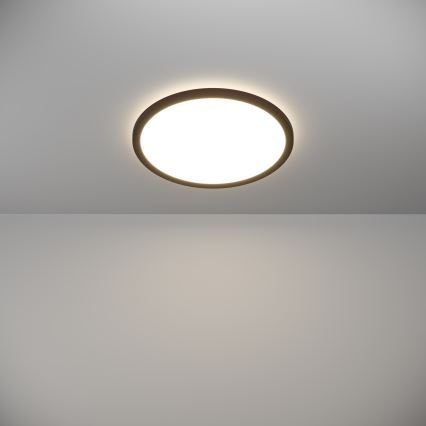 Eglo - LED Prigušiva stropna svjetiljka za kupaonicu LED/18,5W/230V 2700-6500K pr. 38,9 cm IP44 crna + daljinski upravljač