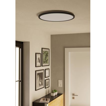 Eglo - LED Prigušiva stropna svjetiljka za kupaonicu LED/16,8W/230V 2700-6500K pr. 50 cm IP44 crna + daljinski upravljač