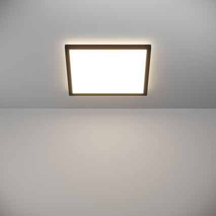 Eglo - LED Prigušiva stropna svjetiljka za kupaonicu LED/17,6W/230V 2700-6500K 39x39 cm IP44 crna + daljinski upravljač