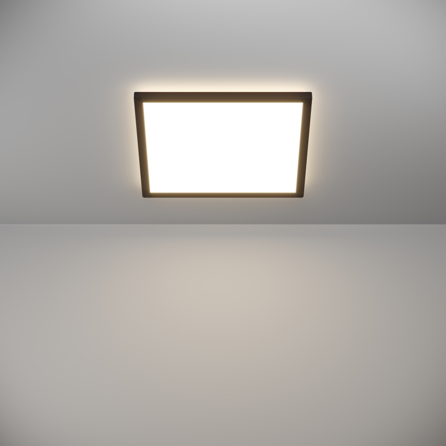 Eglo - LED Prigušiva stropna svjetiljka za kupaonicu LED/17,6W/230V 2700-6500K 39x39 cm IP44 crna + daljinski upravljač