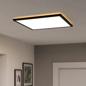 Eglo 901457 - LED Prigušiva stropna svjetiljka za kupaonicu LED/17W/230V 2700-6500K 50x50 cm IP44 crna + daljinski upravljač