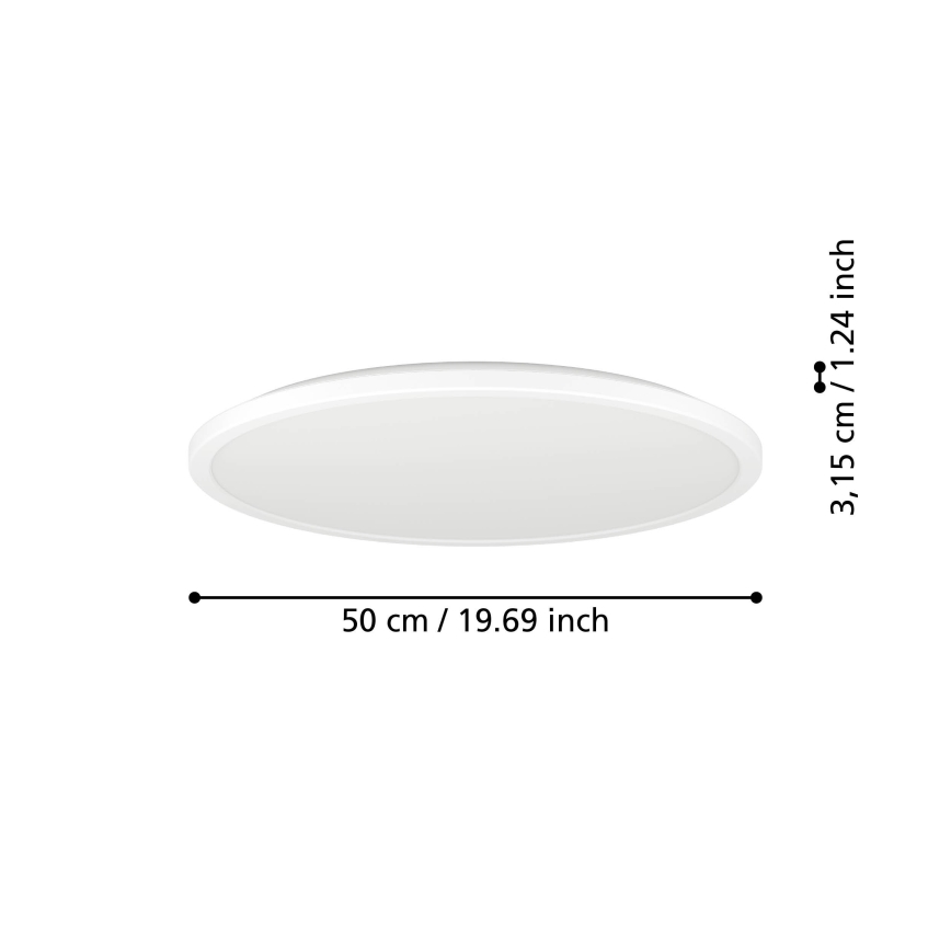 Eglo - LED Prigušiva stropna svjetiljka za kupaonicu LED/16,8W/230V 2700-6500K pr.50 cm IP44 bijela + daljinski upravljač