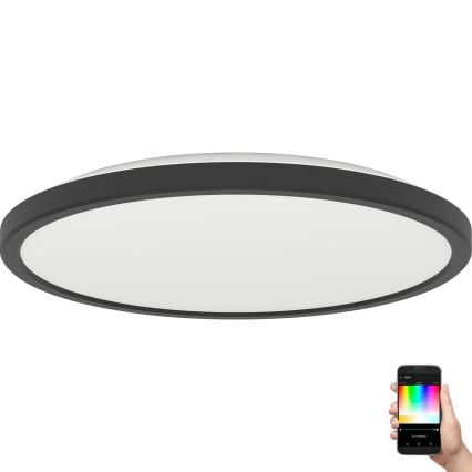 Eglo - LED RGBW stropna svjetiljka za kupaonicu s prigušivanjem LED/13,9W/230V 2700-6500K promjer 30 cm IP44 crna ZigBee