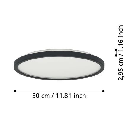 Eglo - LED RGBW stropna svjetiljka za kupaonicu s prigušivanjem LED/13,9W/230V 2700-6500K promjer 30 cm IP44 crna ZigBee