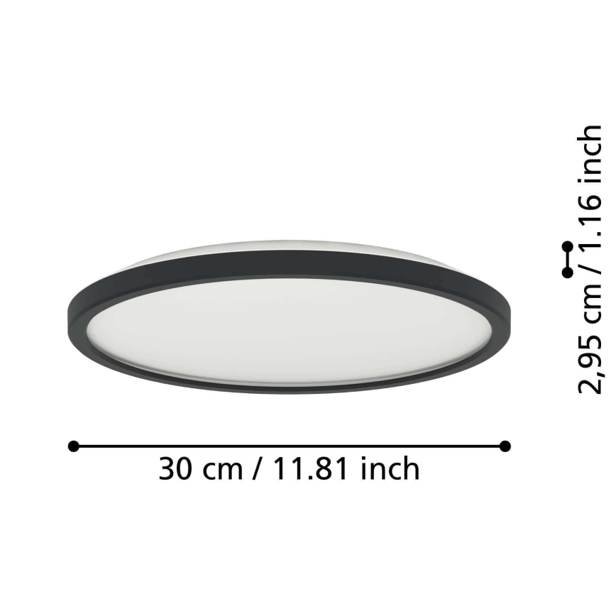 Eglo - LED RGBW stropna svjetiljka za kupaonicu s prigušivanjem LED/13,9W/230V 2700-6500K promjer 30 cm IP44 crna ZigBee