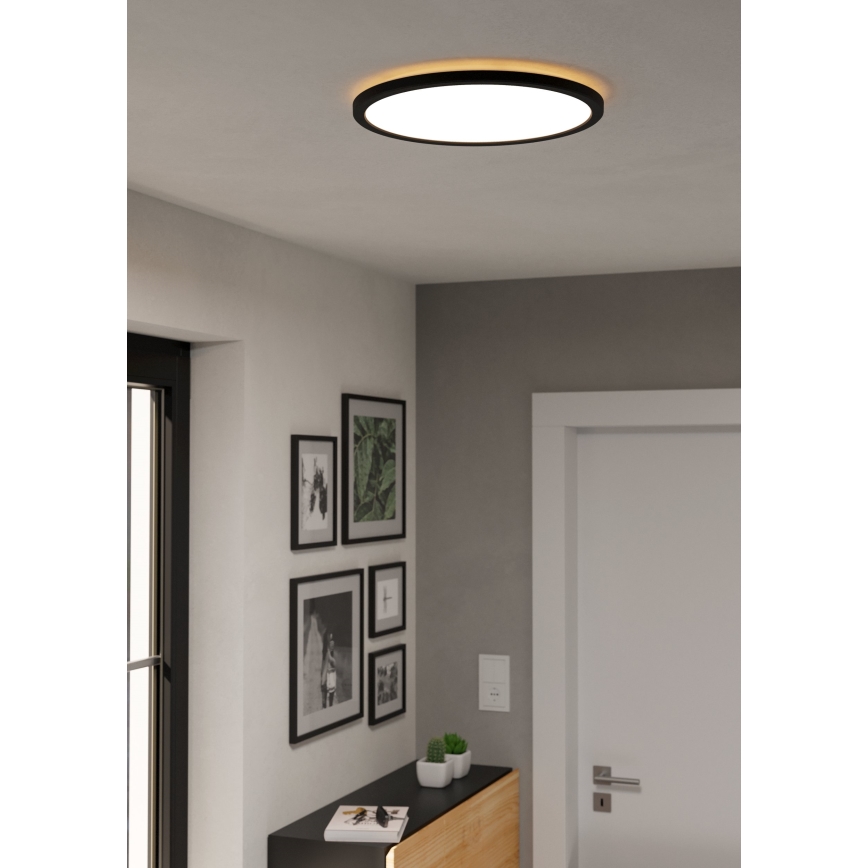 Eglo - LED RGBW Prigušiva stropna svjetiljka za kupaonicu LED/18,5W/230V 2700-6500K pr.38,9cm IP44 crna ZigBee