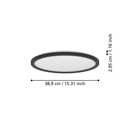 Eglo - LED RGBW Prigušiva stropna svjetiljka za kupaonicu LED/18,5W/230V 2700-6500K pr.38,9cm IP44 crna ZigBee