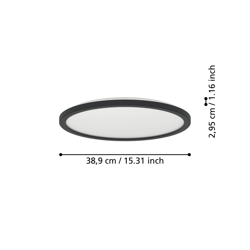 Eglo - LED RGBW Prigušiva stropna svjetiljka za kupaonicu LED/18,5W/230V 2700-6500K pr.38,9cm IP44 crna ZigBee