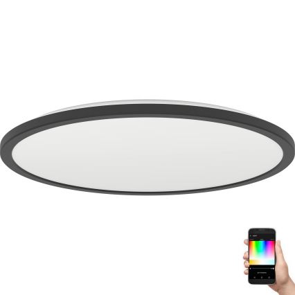 Eglo - LED RGBW Prigušiva stropna svjetiljka za kupaonicu LED/16,8W/230V 2700-6500K pr. 50 cm IP44 crna ZigBee