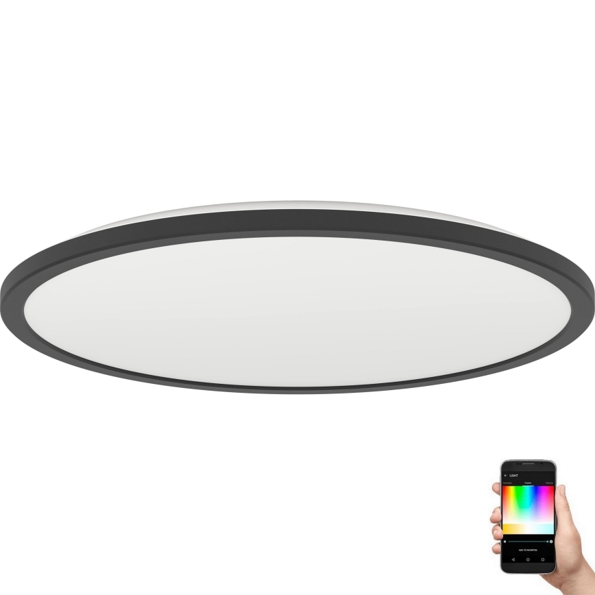 Eglo - LED RGBW Prigušiva stropna svjetiljka za kupaonicu LED/16,8W/230V 2700-6500K pr. 50 cm IP44 crna ZigBee